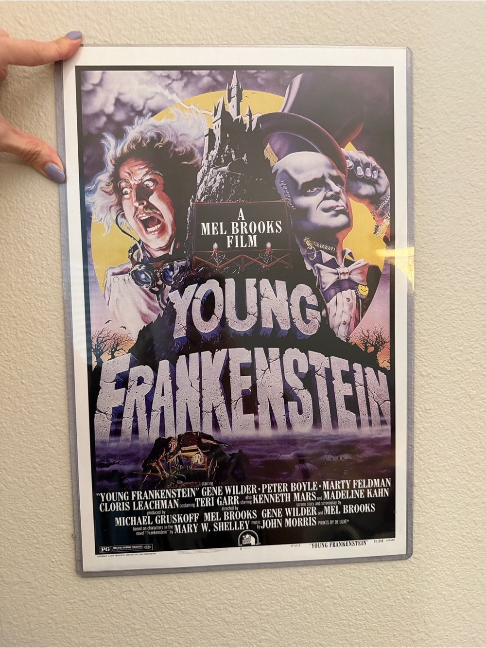 Young Frankenstein Movie Poster - Vintage Style Wall Art - Purple Yellow